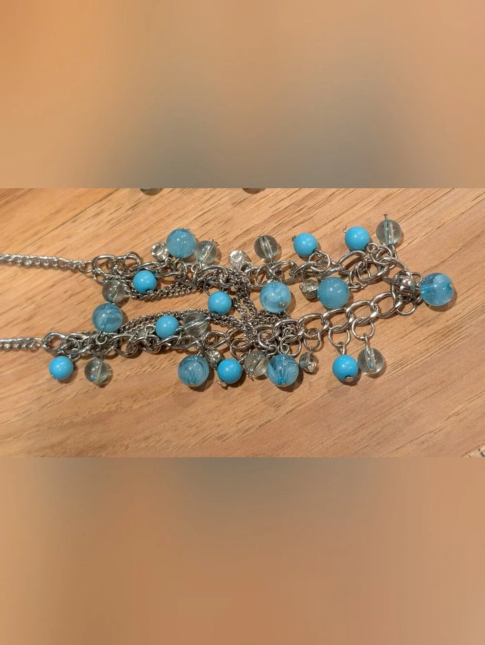 paparazzi Silver-Tone Layered Necklace and Bracelet Set with Turquoise Beads